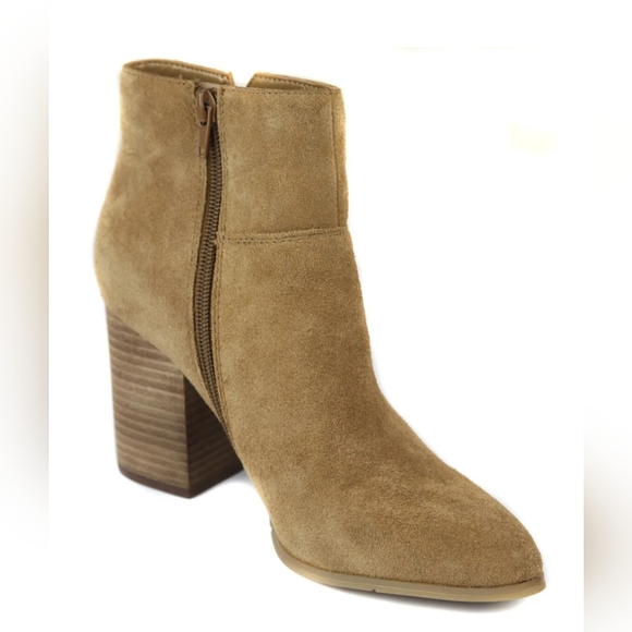 Nine West Keke tan suede booties with block heel - Picture 2 of 6